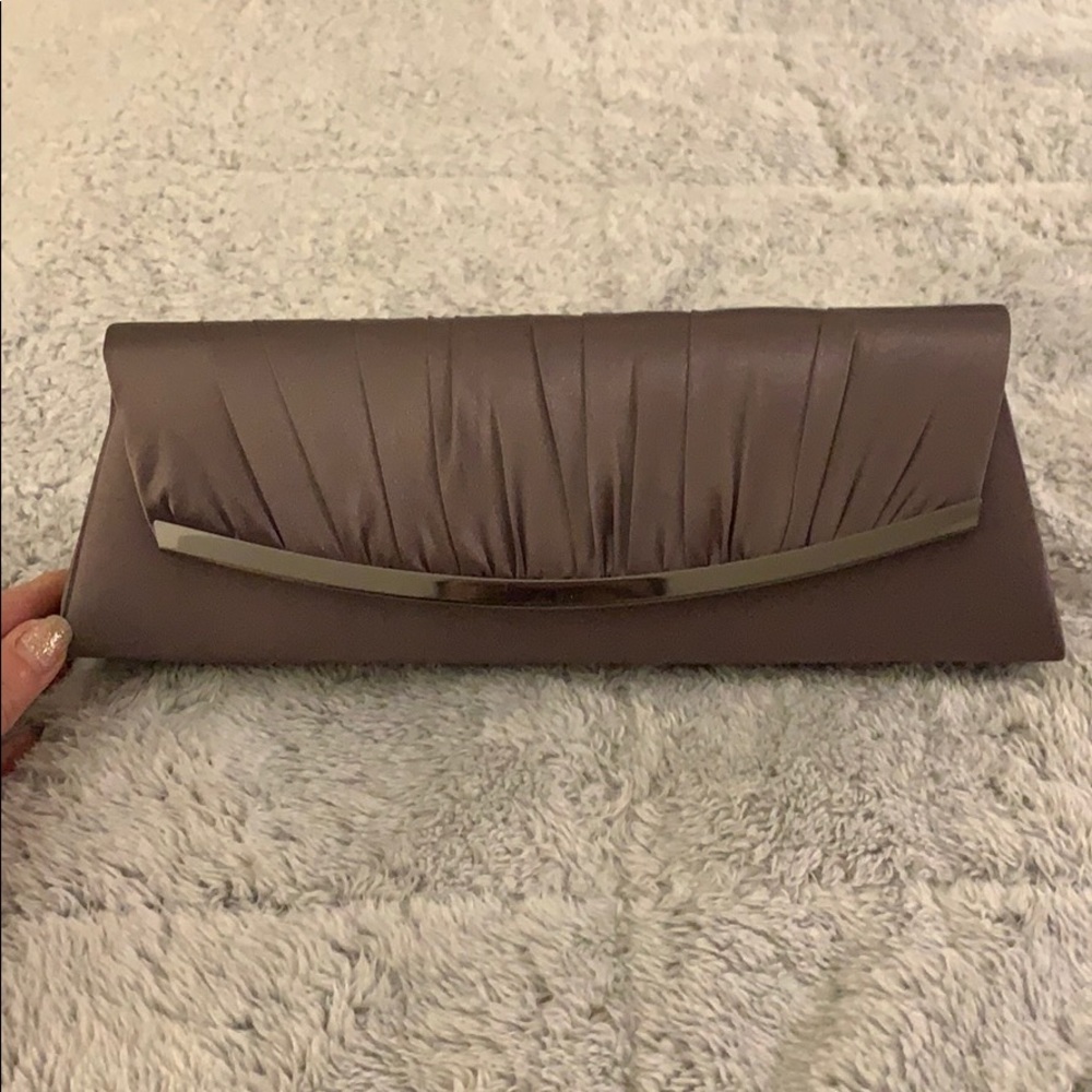 NWOT Jessica McClintock grey satin evening